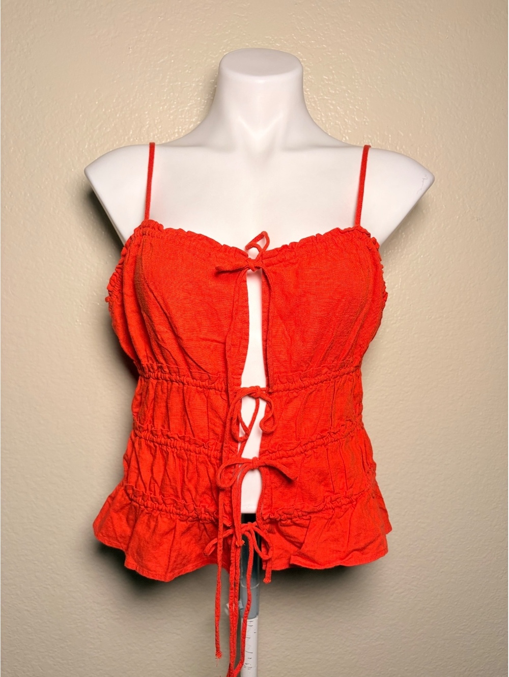 Y2K Divided Coquette Cami Sleeveless Tie-Front Top #13